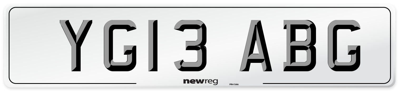 YG13 ABG Number Plate from New Reg